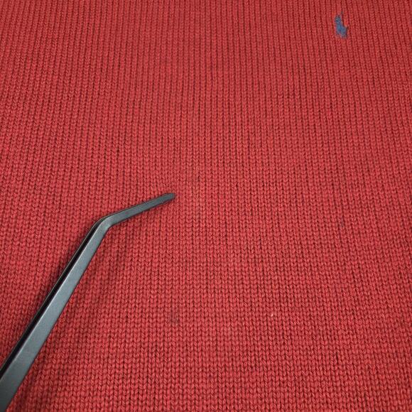 Vintage Polo By Ralph‎ Lauren Sweater Mens XL Red Lambs Wool V Neck Grandpa - Picture 6 of 16